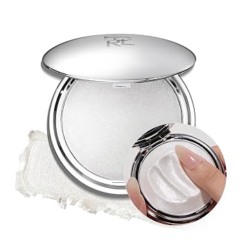 FOCALLURE Highlighter Makeup, Waterproof Gel-to-Powder – Icy White 14g