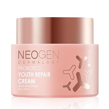 [K-Beauty] Neogen Dermalogy Probiotics Youth Repair Skin Cream Loción facial con superprobióticos, colágeno y 11 péptidos crema reparadora de la piel, 1.76 oz