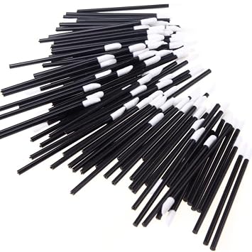 Disposable Lip Stick Applicators Black Brush 50pcs Plastic Nylon