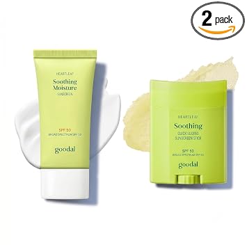 [Paquete] Goodal Heartleaf Protector solar de humedad calmante + protector solar de deslizamiento rápido calmante Heartleaf