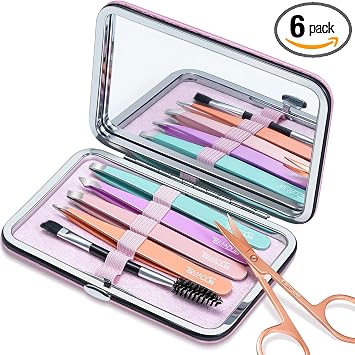 TsMADDTs Pinzas para cabello facial, encarnado y fino para mujer