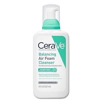 CeraVe Air Foam Face Wash, limpiador facial hidratante y suave, 8 onzas