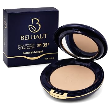 Belhaut - Base de maquillaje solar con protección solar SPF 35+, enfoque suave mate, aspecto ligero y natural para todo tipo de piel, base de maquillaje facial para una fácil aplicación (natural