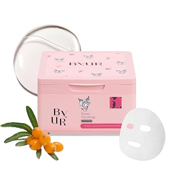 ByUR Vita Giving Sanrio - Mascarilla de suero acuático diario (30 hojas), hidratante hidratante para el tratamiento de poros faciales, cuidado de la piel K-Beauty para manchas oscuras