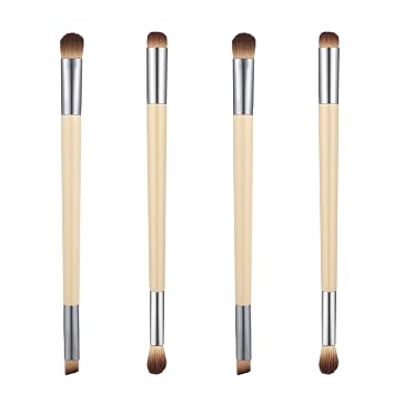 Juego de brochas profesionales para sombra de ojos de doble extremo, brochas de maquillaje de ojos de doble cara para aplicación de polvo de crema líquida, regalo para mujeres y niñas, cerdas suaves