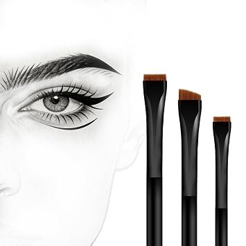 Juego de brochas ultrafinas para cejas 3 piezas de precisión en ángulo