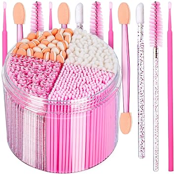 Teenitor Kit de aplicadores de maquillaje desechables de 310 piezas, varitas de rímel, carretes de pestañas, aplicadores de sombra de ojos, aplicadores de labios desechables, microswabs, kit esencial para artistas de maquillaje con caja