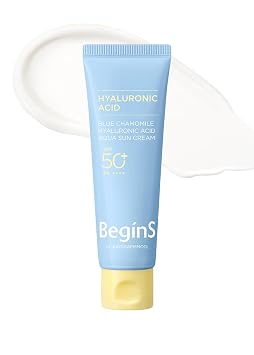 BeginS - Protector solar con ácido hialurónico Aqua | Protector solar ligero SPF 50+