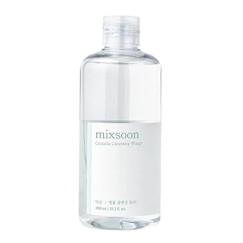 Mixsoon Centella - Agua limpiadora de 10.14 fl oz / 300 ml, limpiador facial para pieles sensibles, centella asiática, vidrio coreano, cuidado de la piel