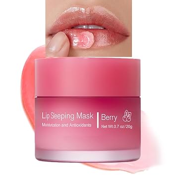 Máscara de labios para dormir, mascarilla de labios nutritiva e hidrata de larga duración, bálsamo labial, cuidado de la piel de los labios, hidratante hidratante para el cuidado del sueño, crema labial antiagrietada (02# baya)