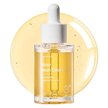 TOSOWOONG - Esencia Glow Bean, 33 ml/1.11 oz, extracto fermentado de soya 31025 ppm, glass skin, exfoliante, hidratante, radiante, humectante, refuerza la barrera, suero facial, cuidado coreano