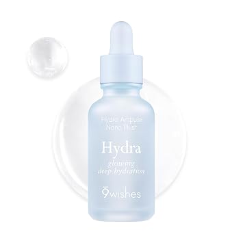 9wishes - Suero de ácido hialurónico, suero facial hidratante coreano para piel seca y sensible, suero hidratante ligero con agua de coco, hidratación diaria de absorción rápida, 1.01 onzas