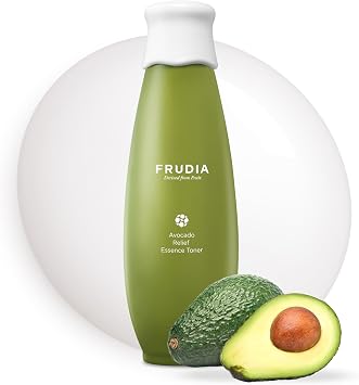 WELCOS FRUDIA - Tónico de esencia de alivio de aguacate (6.59 onzas) | Tónico facial coreano calmante con 76% de extracto de aguacate, CICA y madecassoside | Tónico calmante para pieles sensibles | Vegano y libre de crueldad