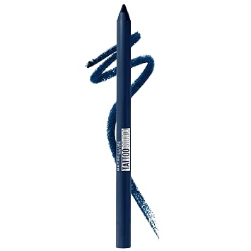 Maybelline TattooStudio - Lápiz delineador de ojos afilable, gel de larga duración, color azul marino vibrante (Striking Navy), 0.04 onzas