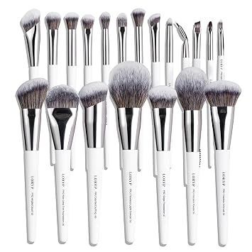 LORYP - Juego de brochas de maquillaje profesional, sintéticas, veganas, 20