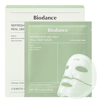 BIODANCE Máscara refrescante profunda de algas marinas, mascarilla facial de hidrogel durante la noche, calmante, control de aceite y sebo, cuidado de manchas, cuidado después del sol