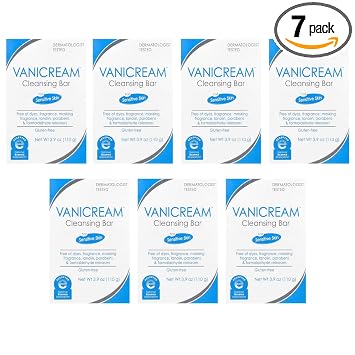 Vanicream Barra limpiadora para pieles sensibles 3.90 oz (paquete de 7)