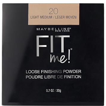 Maybelline Fit Me Polvo Fijador Suelto, Polvo Facial de Maquillaje y Polvo de Acabado, Light Medium, 1 Unidad
