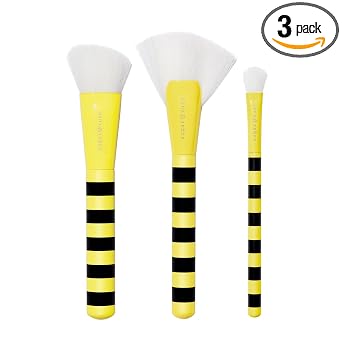 tarte Fly Squad - Juego de brochas para ojos y mejillas con diseños de mezcla, ángulo y abanico para aplicar sin problemas resaltador y maquillaje para construir, vegano y libre de crueldad