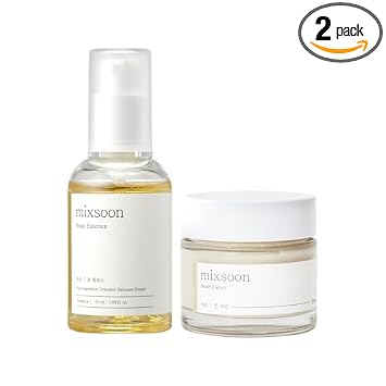 mixsoon Bean Glass Skin Duo Set Crema hidratante profunda para el cuidado de la piel de vidrio coreano - Bean Essence 1.7 fl oz + crema de frijoles 1.7 fl oz