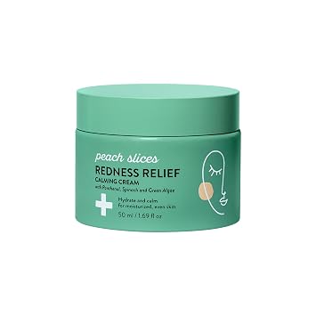 Peach Slices - Crema calmante para aliviar el enrojecimiento (1.69 oz) - Hidrata y calma - Piel hidratada y uniforme - Pantenol, espinaca, algas verdes y cúrcuma - Vegano, libre de crueldad, cuidado de la piel coreano y belleza