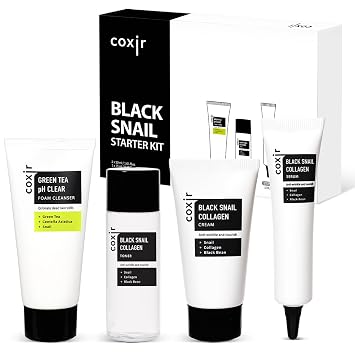 coxir Kit de inicio de colágeno de caracol negro, artículos esenciales de