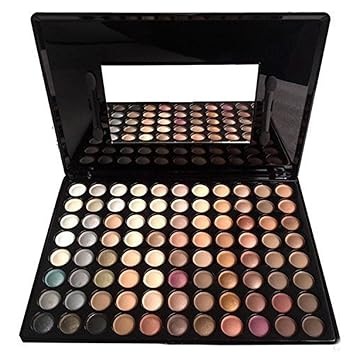 Joyeee Naked Nude - Paleta de sombra de ojos con aplicadores de espejo y sombra de ojos, 88 colores neutros cálidos mate brillante paleta de sombra de ojos maquillaje para ojos marrón, verde, azul, avellana, kit de maquillaje de ojos grises para mujer