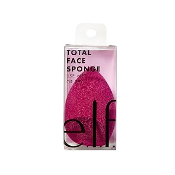 e.l.f. Esponja de mezcla facial total, esponja de maquillaje sin látex con lados angulados y redondeados para corrector, base y más, vegano y libre de crueldad animal