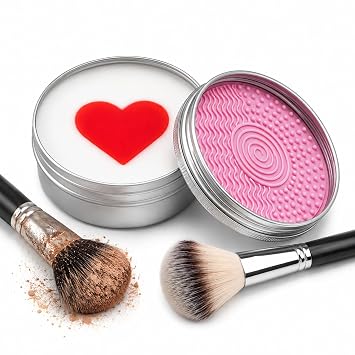 Jabón limpiador de brochas de maquillaje, con almohadilla de