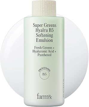 Farm Rx Super Greens Hyalru B5 - Emulsión suavizante (5 onzas líquidas), ligera, hidratante, equilibrante y calmante. Cuidado de la piel coreano. Ácido hialurónico, pantenol, vegano.