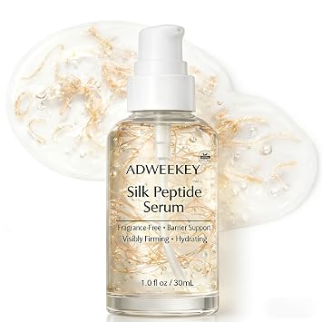 Silk Peptide Serum - Suero facial coreano inspirado en el cuidado de la piel, sin fragancia, soporte de barrera, reafirmante e hidratante, suero ligero transparente para líneas finas, 1.0 fl oz / 1.0 fl oz