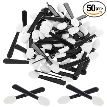 Giantree 50 aplicadores de sombra de ojos desechables, mini aplicadores de esponja de sombra de ojos, pinceles de sombra de ojos portátiles de viaje, aplicador de maquillaje para mujeres