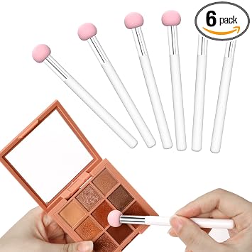 6 esponjas de maquillaje para base, hongos, esponja con asa, corrector de polvo, aplicador, brocha para sombra de ojos para mujeres y niñas