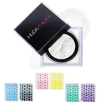 H.U.D.A BEAUTY E- Bake - Polvo suelto para hornear y fijar 0.71 onzas (galleta de azúcar, estándar) + parche para el acné (36 piezas)