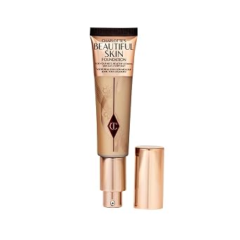 Charlotte Tilbury Base de Maquillaje Beautiful Skin de Cobertura Media Hidratante - Maquillaje Líquido Edificable para Brillo Instantáneo, Hidratación Voluminizadora y Beneficios Duraderos para el
