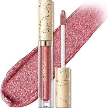 FOCALLURE Lápiz labial líquido metálico, brillo de labios no pegajoso, color de labios de alto impacto con uso a prueba de transferencia, lápiz labial de larga duración y resistente al agua para