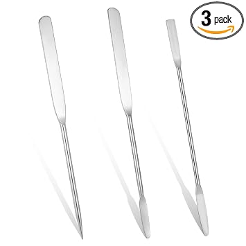 Juego de espátulas de maquillaje de metal, aplicador de base de maquillaje, espátulas cosméticas de acero inoxidable, aplicador de crema facial de belleza, espátulas de máscara facial de doble filo