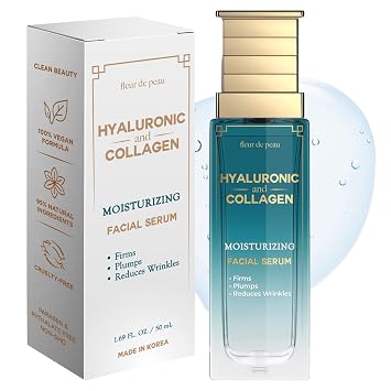 Suero de ácido hialurónico para la cara con colágeno, dermatológicamente probado, antienvejecimiento, ultra hidratante, reafirmante y suavizante, cuidado de la piel coreano, 95% natural