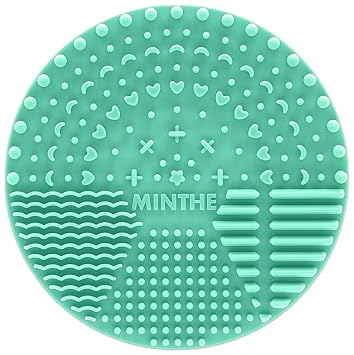 MINTHE Alfombrilla limpiadora de brochas de maquillaje | Paquete de 2 | Almohadilla de limpieza de maquillaje de silicona