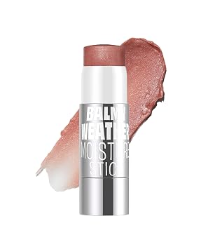 GOOD WEIRD Resaltador: Barra de humedad Balmy Weather - Multistick vegano para cara, mejillas y labios | Esmalte Dewy Shimmer Glaze, manteca de karité | Sin crueldad | Sé tú. Es bueno. |0.15 onzas |
