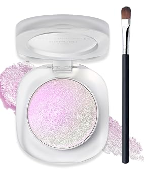 Paleta de sombra de ojos holográfica con purpurina, resaltador facial de camaleón multicolor