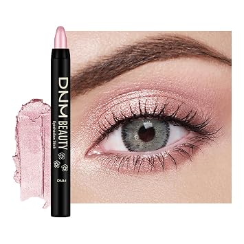Kaely - Barras de sombra de ojos cremosas, lápiz delineador de ojos rosado brillante con brillo, iluminador y brillante para ojos, impermeable, pigmentado, maquillaje para mujeres mayores, sombras
