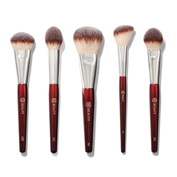 BK BEAUTY - CORE LINE EXTENSION FACE SET (5PC) - Juego de brochas de maquillaje profesional para líquidos, crema y polvo | Brochas de maquillaje premium para una aplicación impecable