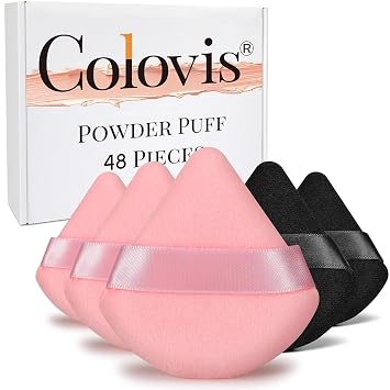 Colovis Puff de polvo triangular, esponja de maquillaje gruesa para polvo