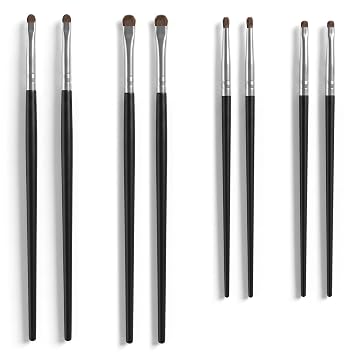 Juego de 8 brochas de maquillaje pequeñas para sombra de ojos, cepillo delineador de ojos, brochas corrector de sombra de ojos para polvo, gel, crema líquida