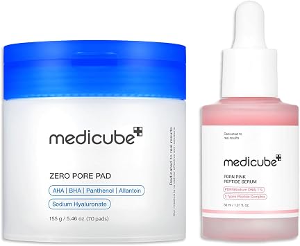 medicube para todo tipo de piel Duo - Almohadillas cero poros y suero