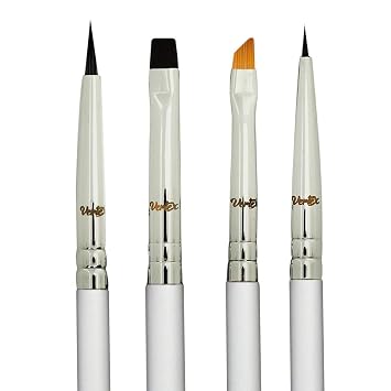 Juego de brochas delineadoras de ojos en ángulo fino – para aplicador de delineador de gel líquido, plantillas dobladas, lápiz fino, sacapuntas realmente pequeños, puntas de alas de ángulo, pinceles