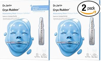 Dr.Jart+ Cryo Rubber - Máscara facial coreana hidratante y refrescante con ácido hialurónico y péptidos, cuidado de la piel coreano (paquete de 2)