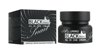Alluring Black Snail All In One Cream, Premium, Crema reparadora de caracol, cuidados intensivos, cuidado coreano de la piel, hidratante facial, extracto de mucina de caracol, cuidado de arrugas,