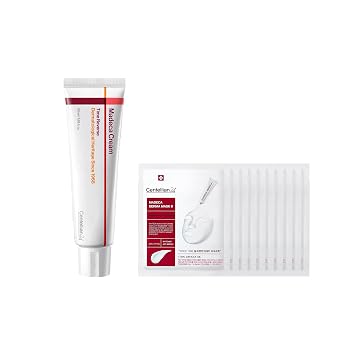 CENTELLIAN 24 Madeca Derma Mascarilla Facial (10 piezas) + Cream Time Reverse (Temporada 7, 1.69 onzas líquidas) - Cuidado de la Piel Coreano para Calmar, Hidratación y Nutrición, con TECA, Centella